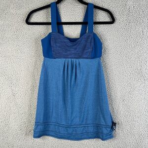 Lululemon Power Tank Womens 9  Blue Built in Shelf Bra Fitted No Pads Athleisure